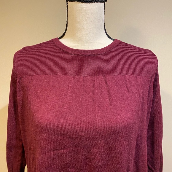 Joseph A. Wine Maroon Crewneck Pullover Sweater - Picture 3 of 9